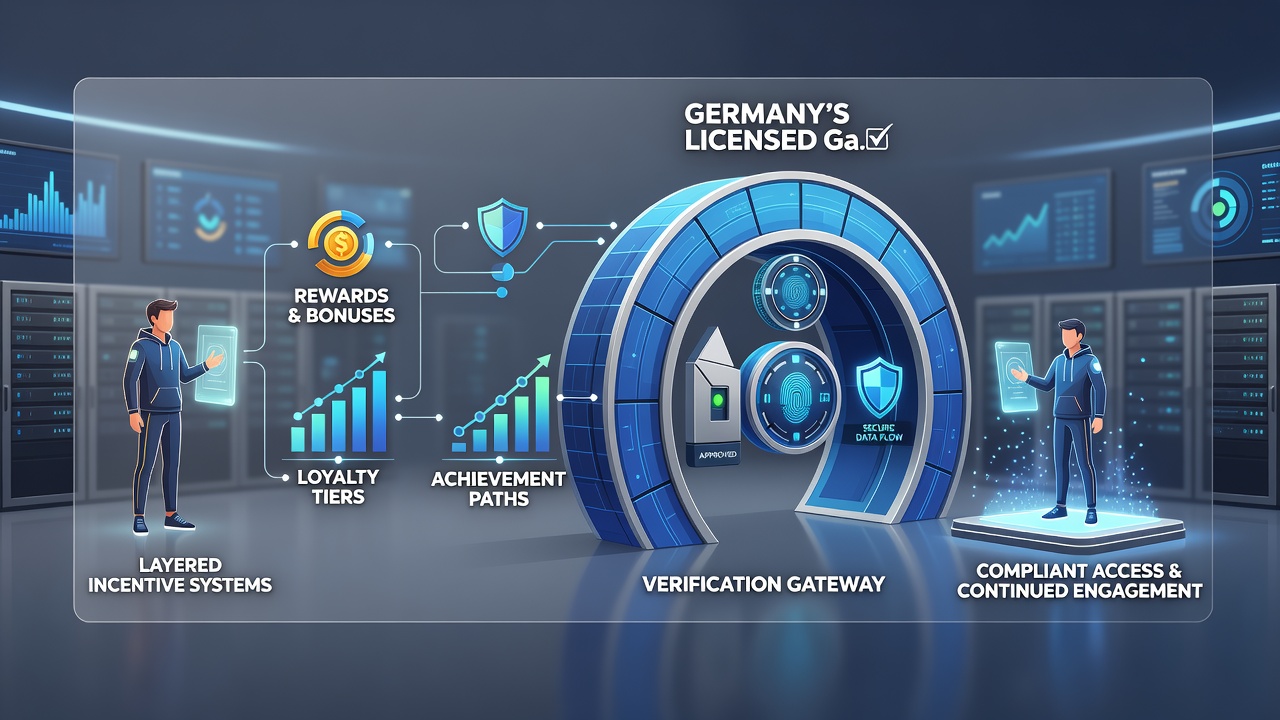 Darstellung von gestaffelten Bonuslevels und Verifizierungsgates in deutschen Online-Casinos